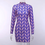 Long Sleeve Purple&Pink FN Dress