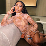 Long Sleeve O Neck Mini Dress