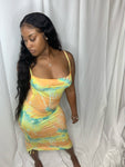 Spaghetti Strap Colorful Dress