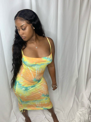 Spaghetti Strap Colorful Dress