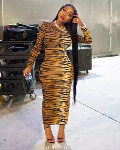 Long Tiger Stripe Dress