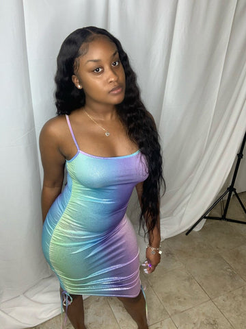 Rainbow Spaghetti Strap Dress