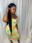 Spaghetti Strap Colorful Dress