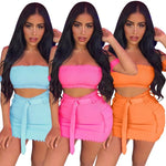 Plush Belted Skirt 2pc. Set