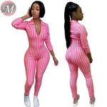 Pink Striped Fashion One Piece