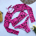 Leopard 3-Piece Swim Suit