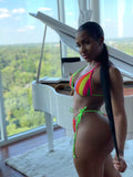 Rainbow style bikini swim suit