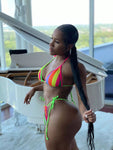 Rainbow style bikini swim suit