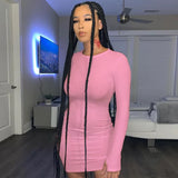 Long Sleeve Multi Color Mini Dress