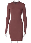 Long Sleeve Multi Color Mini Dress