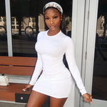 Long Sleeve Multi Color Mini Dress