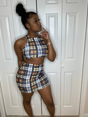 Skool Girl Plaid Skirt Set
